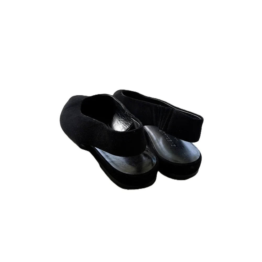 Everlane Pointed Toe Slingback Flats Black Suede Size 8 - Picture 3 of 7